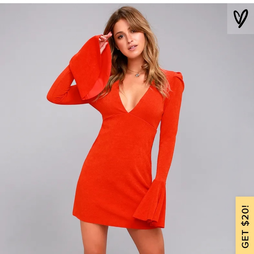 Free People Coral Red Mini Dress